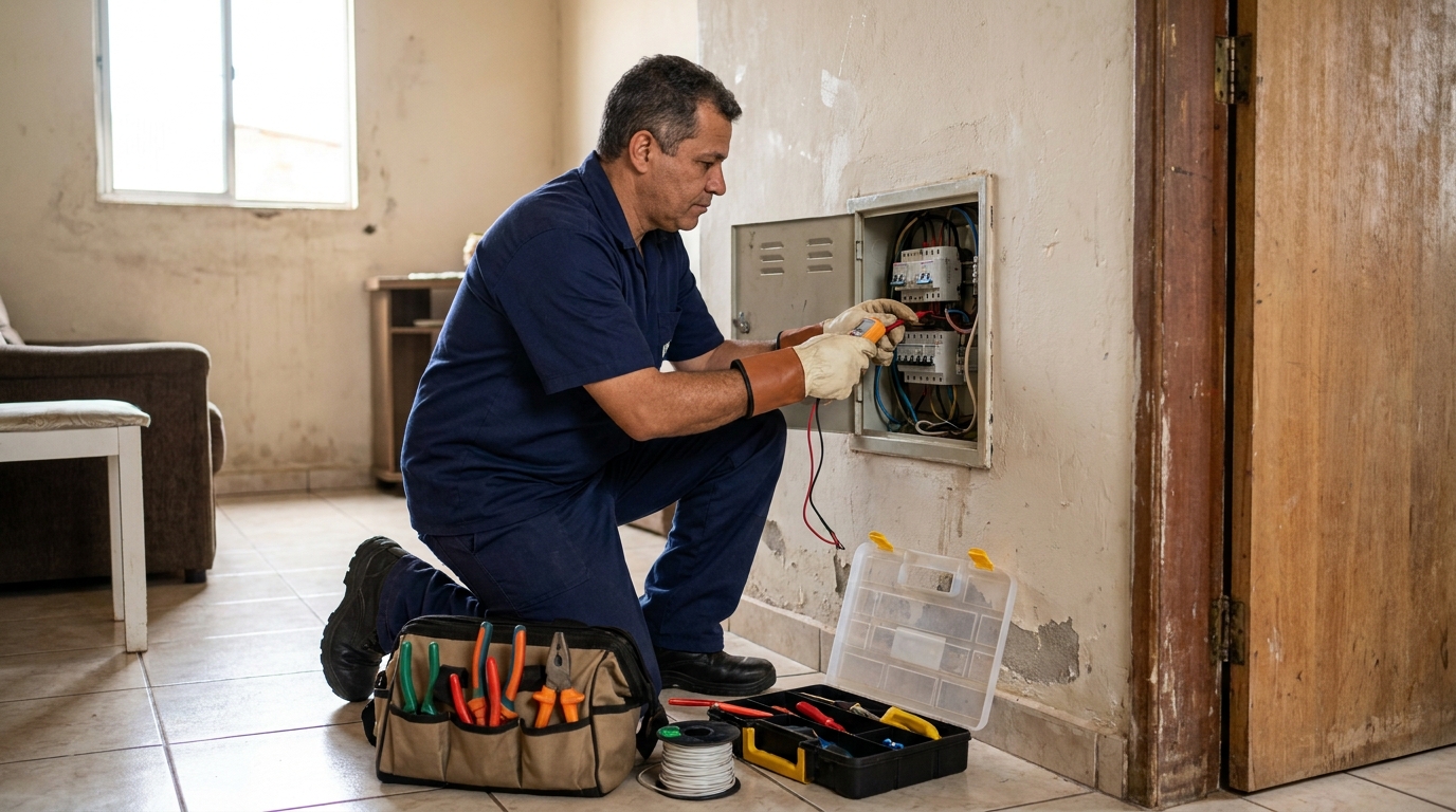 Eletricista com ferramentas em Vila Velha‑ES