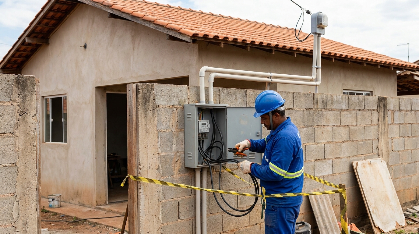 Eletricista instalando padrao de energia em Vila Velha‑ES