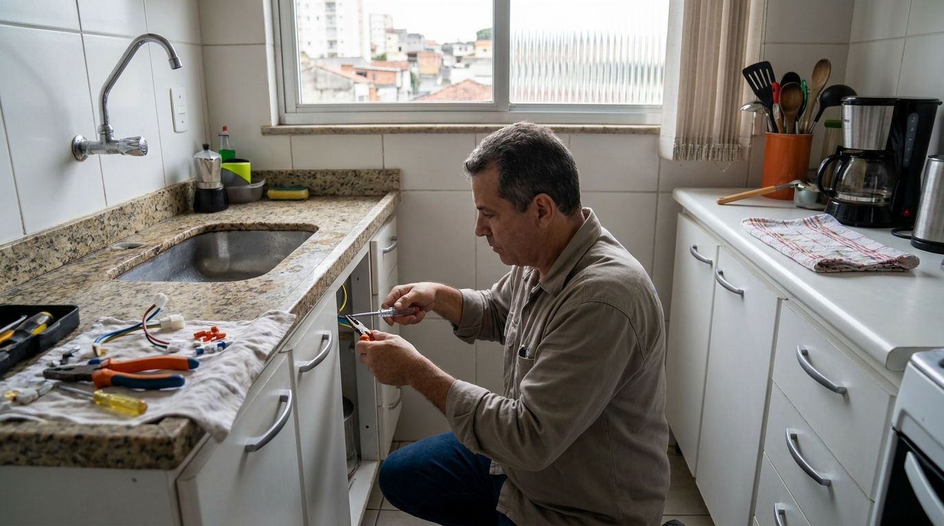 Eletricista instalando torneira eletrica em Vila Velha‑ES