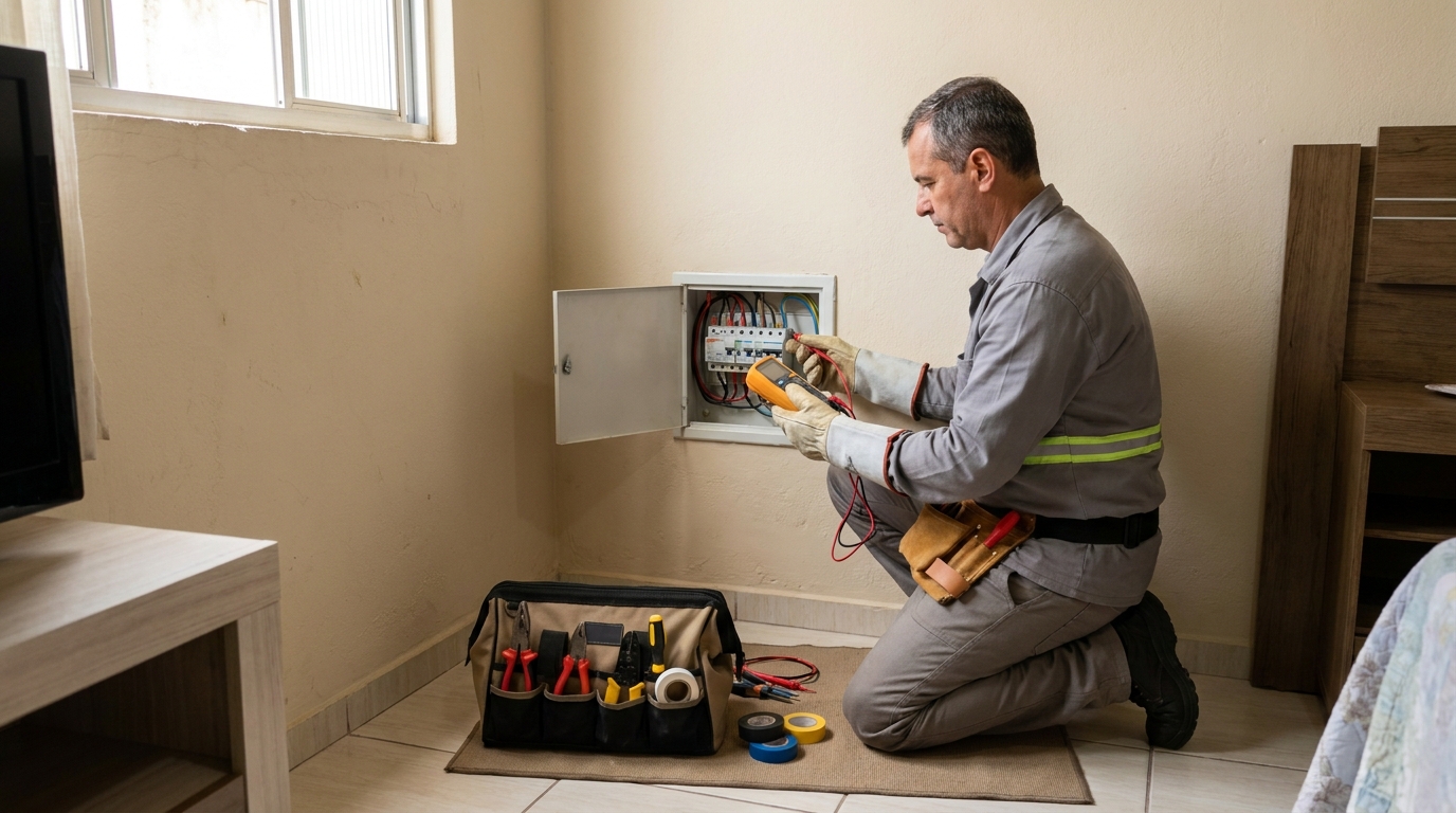 Eletricista trabalhando em Vila Velha‑ES